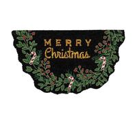 fisura. - Paillasson entrée Maison Merry Christmas en Noix de Coco avec Support antidérapant en PVC. Paillasson d'extérieur Original. Peint à la Main. Mesures:70 cm x 40 cm
