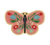 fisura. - Paillasson entrée Maison Papillon en Noix de Coco avec Support antidérapant en PVC. Paillasson de Forme Originale. Dimensions : 65 cm x 40 cm x 1,5 cm.