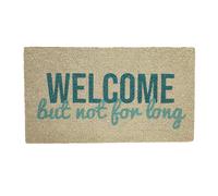 fisura. - Paillasson Original Not for Long en Fibre de Coco avec Base antidérapante en PVC. Paillasson d'entrée pour la Maison. Paillasson Blanc et Bleu. Peint à la Main. Dimensions : 70 cm x 40 cm.