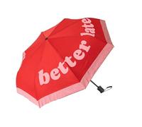 fisura. - Parapluie pliable original Better Late Than Ugly rose et jaune. Modèle automatique compact pour femme. Idéal en voyage. Structure coupe-vent. Diamètre ouvert : 96 cm.