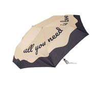 Fisura Parapluie pliant double « All you need is love » - Parapluie original pour 2 personnes - Ouverture automatique - Taille de voyage - Coupe-vent - 116 cm de long ouvert