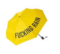 Fisura - Parapluie pliant original “f*cking rain”. Mini parapluie jaune et noir. Parapluie femme compact. Parapluie pliant automatique. Parapluie de voyage.