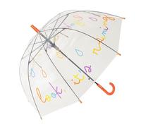 Fisura Parapluie transparent enfant "look, it's rainging" multicolore. Parapluie enfant dôme avec ouverture automatique, cadeau pour enfants, diamètre 67,5 cm.