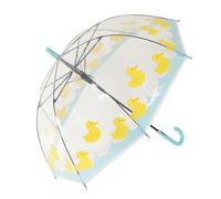 Fisura - Parapluie transparent enfant “patos” jaune et bleu. Parapluie cloche avec ouverture automatique. Idée cadeau pour enfants. Diamètre : 67,5 cm. Design ludique.