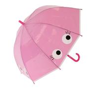 Fisura Parapluie transparent fille "yeux" rose. Parapluie enfant dôme à ouverture automatique, cadeau pour enfants, diamètre 67,5 cm.