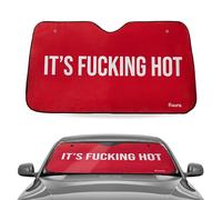 Fisura - Pare-Soleil Voiture Avant “F*cking Hot”. Modèle Original Rouge. Écran Thermique réfléchissant pour Pare-Brise de Voiture. Accessoire Auto 130 x 70 cm.