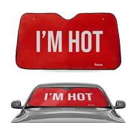 Fisura - Pare-Soleil Voiture Avant “I’m Hot”. Accessoire Original Rouge pour Pare-Brise. Protection Solaire réfléchissante pour Auto. Dimensions : 130 x 70 cm.