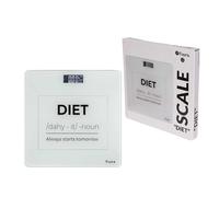 Fisura - Pèse-Personne Numérique ""Diet"". Pèse-Personne En Verre. Balance Électronique Jusqu'À 180 Kg Avec Précision De 50 G, Technologie Step-On. 30 X 30 Cm.