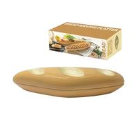 Fisura - Plat baguette. Plat original pour apéritifs. Plat à snacks en forme de baguette. Plat en porcelaine avec 3 compartiments pour apéritifs. Dimensions : 33,5 x 10 x 8 cm.