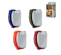 Fisura Poignée pour canettes set de 4 "cheers, santé, cin cin prost". Poignée de canette originale en pack de 4 unités. Cadeau pour barbecue.
