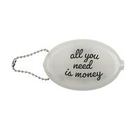 Fisura - Porte-Monnaie en Gomme Ovale “All You Need” Blanc. Porte-Monnaie rétro avec chaîne, Mini Portefeuille de Poche Unisexe, idée Cadeau Originale. 1 unité.