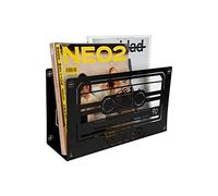 FISURA - Porte-revue design "Cassette". Porte-revues moderne noir. Porte-journax de style industriel. 35 x 20,4 x 11 centimètres. Métal