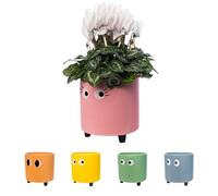 fisura. - Pot de Fleurs Original avec Motif d'œil. Pot de Fleurs et de Plante décoratif. Jardinière décorative d'intérieur. Pot en céramique Rose pour Fleurs et Plantes Grasses.13 x 12,5 cm.