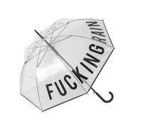FISURA - Parapluie transparent « f*cking rain ». Parapluie transparent pour les jeunes. Parapluie automatique avec bouton. Parapluie résistant au vent. 103 centimètres de diamètre.
