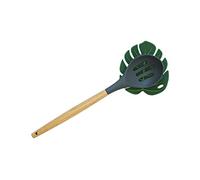 FISURA - Repose-cuillère original en forme de feuille de "monstera deliciosa". Repose-cuillère support en silicone. Porte-cuillère pour plan de travail de Cuisine vert. 11,5 x 11,5 centimètres.
