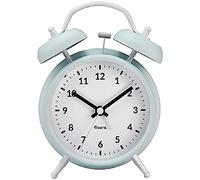 fisura. - Réveil Matin Menthe et Blanc. Reveil Analogique avec veilleuse à LED. Silencieux sans Tic-Tac. Cadran de 9 centimètres. Dimensions : 11,7x5,5x16. en Métal et ABS