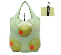 Fisura Sac à provisions pliable original « Olives » - Sac de courses réutilisable en tissu d'une capacité de 12 litres - Pliable et refermable avec bande élastique - Avec mousqueton - Poignées de 24"
