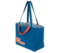 fisura. - Sac de plage original avec un message amusant, grand tote bag réversible femme XXL à rayures bleues, sac en coton pour plage, voyage, shopping et vacances
