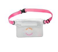 Fisura - Sac imperméable à l'eau Waterproof. Sac imperméable. Sac étanche avec Ceinture réglable. Dimensions: 22,5 centímetros x 12,5 centímetros (Waterproof, Transparent et Rose)