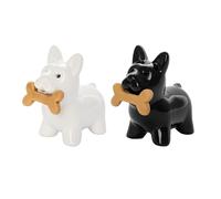 Fisura - Salière et poivrière originales Salières et poivrières de table aux formes amusantes. Ensemble de salières et poivrières en céramique.Salière et poivrière de table (Chiens, noir et blanc)