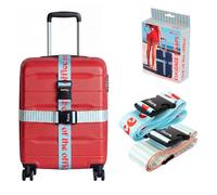 Fisura Sangles pour Bagage Original avec Message « I'm Not a Tourist » - Ceintures de sécurité pour Bagages - Accessoires pour valises (Office, Bleu)