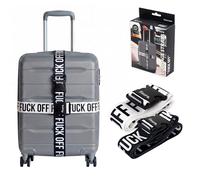Fisura Sangles pour Bagage Original avec Message « I'm Not a Tourist » - Ceintures de sécurité pour Bagages - Accessoires pour valises (Off, Noir)