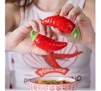 Fisura Set Saliera E Pepiera ¿Chilli¿, 9 Cm X H 3 Cm, Rosso/Verde
