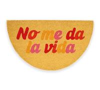 Fisura - Tapis d’entrée “No me da la Vida” en Coco avec Base antidérapante en PVC. Tapis intérieur Beige Peint à la Main, avec Un Message Amusant. Taille : 70 x 40 cm.
