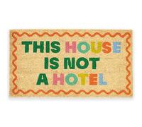 Fisura - Tapis d’entrée “Not a Hotel” en Coco avec Base antidérapante en PVC. Tapis intérieur Multicolore Peint à la Main, avec Un Message Humoristique. Taille : 70 x 40 cm.