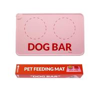 Fisura - Tapis de gamelle Dog Bar. Tapis en Silicone pour gamelle Original. Tapis de gamelle antidérapant et imperméable. 49,5 centimètres x 26,5 centimètres