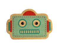 Fisura - Tapis de Porte Original “Robot” en Coco avec Base antidérapante en PVC. Tapis d'entrée de Maison. Tapis Bleu. Tapis de Forme Originale. Dimensions : 60 cm x 40 cm