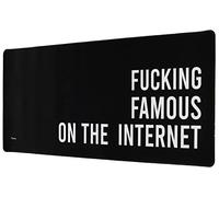 fisura. - Tapis de Souris XXL f*cking Famous on The Internet. Tapis de Bureau et Jeu Noir. Tapis de Souris Extra Large avec Base antidérapante. Dimensions : 80 x 35 cm. Noir et Blanc.