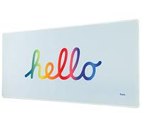 FISURA - Tapis de Souris XXL Hello. Tapis de Bureau et Jeu Bleu. Tapis de Souris Extra Large avec Base antidérapante. Dimensions : 80 x 35 cm. Bleu Clair.