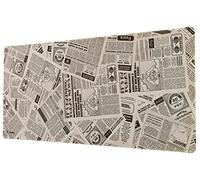 fisura. - Tapis de Souris XXL Journal. Tapis de Bureau et Jeu Noir et Blanc. Tapis de Souris Extra Large avec Base antidérapante. Dimensions : 80 x 35 cm. Noir et Blanc.