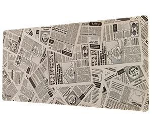 fisura. - Tapis de Souris XXL Journal. Tapis de Bureau et Jeu Noir et Blanc. Tapis de Souris Extra Large avec Base antidérapante. Dimensions : 80 x 35 cm. Noir et Blanc.