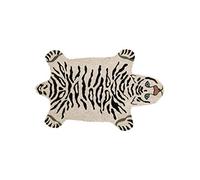 Fisura - Tapis d'entrée en Forme. Paillasson Original en Noix de Coco avec Support antidérapant en PVC. Dimensions : 70 x 40 cm. (Tigre, Blanc)