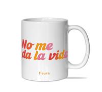 Fisura Tasse en céramique avec inscription « No me da la vida ». Tasse originale avec message amusant. Tasse de 320 ml. Passe au micro-ondes et au lave-vaisselle.