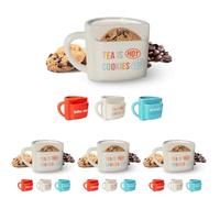 fisura. Tasse en céramique blanche « Tea is H*t » avec poche à biscuits. Tasse à thé originale et amusante pour le petit déjeuner. Tasse moderne de 325 ml, cadeau unique parfait pour la maison ou le