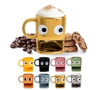 fisura. - Tasse originale à offrir “yeux”. Tasse avec support à biscuits dorée. Tasse en céramique avec espace pour biscuits. Capacité de 240 ml. Idée déco.