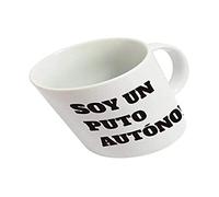 Fisura - Tasse originale blanche. Tasse amusante « Soy un puto Autonomo ». Tasses avec phrases humoristiques petit déjeuner grand. Capacité : 320 ml. Porcelaine.