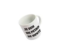 Fisura - Tasse originale blanche - Tasse drôle Je suis un Hipster - Tasses avec des expressions drôles grand petit-déjeuner. Capacité : 320 millilitres. Porcelaine.