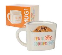 Fisura - Tasse originale “Tea is hot” blanche avec poche à biscuits. Tasse originale thé ou café 316 ml. Mug petit déjeuner amusant et tasse moderne cadeau original