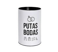 FISURA - Tirelire Originale P*tas bodas. Tirelire de Mariage avec Message. Grande Tirelire Adulte en Fer-Blanc. Tirelire de Mariage Amusante. Dimensions : 13 x 20 centimètres