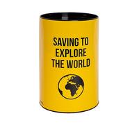 FISURA - Tirelire Originale pour Les Voyageurs Saving to Explore The World. Grande Tirelire en Fer-Blanc. Tirelire de Voyage à Offrir. Dimensions : 13 x 20 centimètres