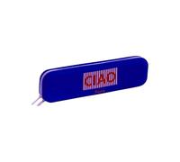 Fisura - Trousse en Silicone Originale “Ciao”, Trousse Multifonction Bleue Douce et Flexible, Porte-stylos de Bureau avec Fermeture éclair, Organisateur de Papeterie 20 x 5 cm