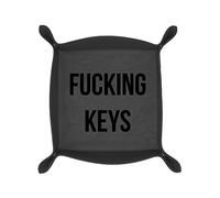 fisura. - Vide poche entrée. Vide poche original. Organiseur de clés en similicuir. Dimensions : 19 x 19 centimètres. (F*cking keys, noir)