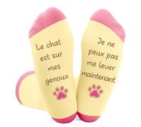 fiszdovb Cadeau Chat pour Femme, Idee Cadeau Femme Theme Chat Chaussettes, Cadeaux Maman Mamie Copine Tata Soeur Amie Anniversaire Noel Fête Des Mères Fete Des Grands Meres Saint Valentin