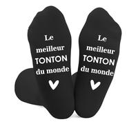 fiszdovb Idée Cadeau Tonton Anniversaire,Merci Cadeau Pour Tonton Noel Fete Des Peres,Idee Meilleur Cadeaux de Tontons Chaussettes Original Drole Cadeaux Homme Tontons Saint Valentin Noěl Utile