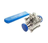 Fit 19/25/32mm Pipe OD x 1.5" Tri Clamp Full Port 3-PC Ball Valve SUS304 Stainless Steel Homebrew Beer(19mm,SUS304)