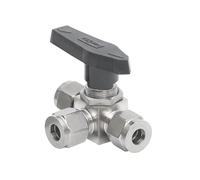 Fit 3 6 8 12mm 1/4" OD Tube Tee T-Port Ball Valve Compression Union 304 Stainless Steel For Propane Fuel Water Oil Gas(6mm)